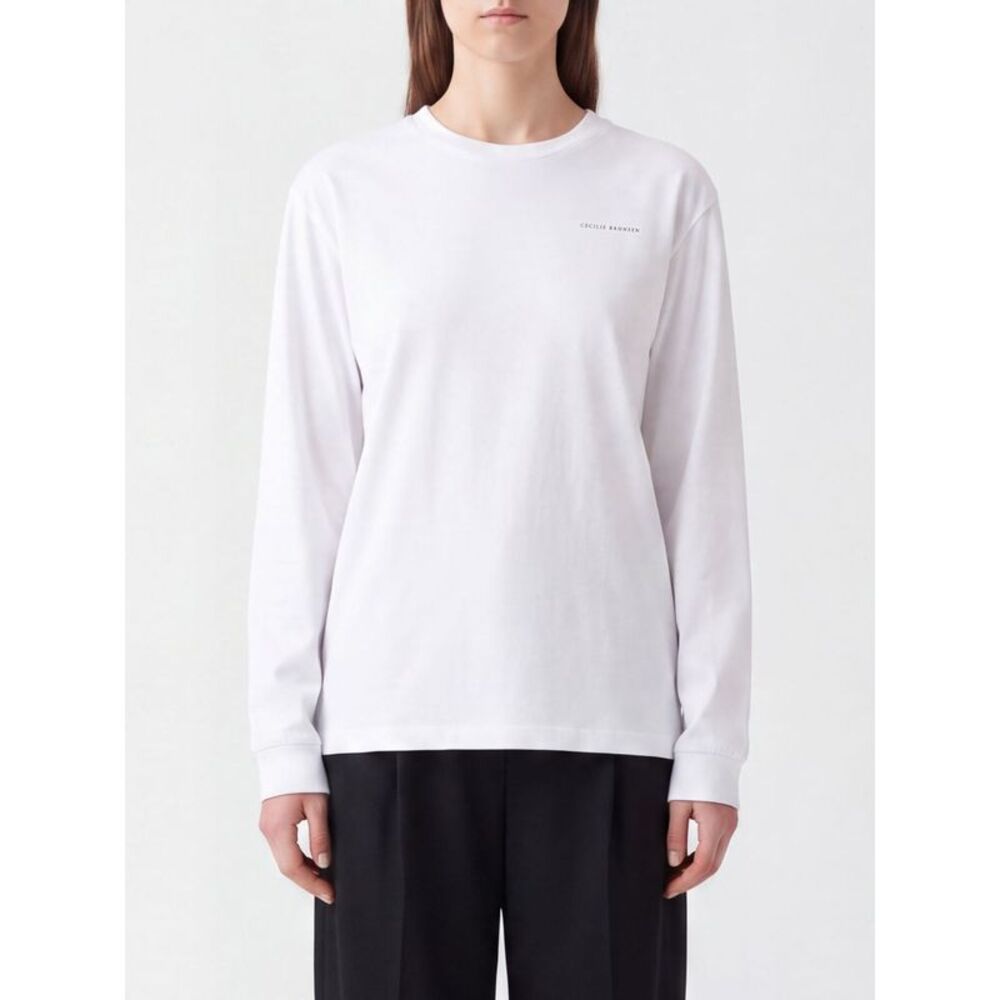 Cecilie Bahnsen Women Cecilie Bahnsen Long-Sleeved T-Shirt In Pure Cotton Jersey